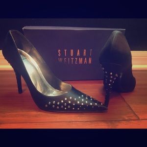 Stuart Weitzman Girly Black Satin